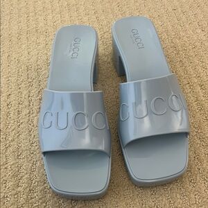 Gucci Women's Blue Slide Sandals